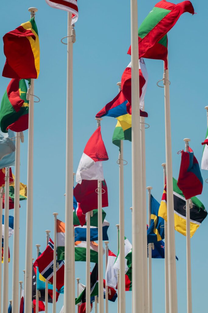 UN flags display