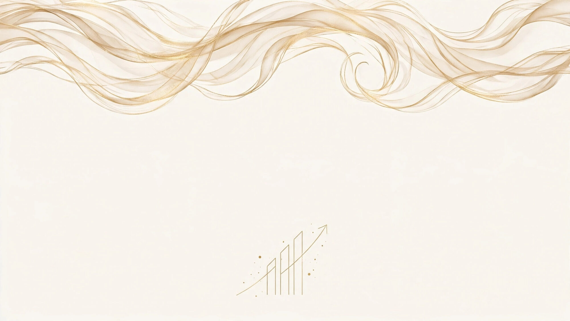 Gold silk swirls on ivory background with a rising growth chart motif — featured image for a WKG Foundation article on Australia's social enterprise funding and accessible entrepreneurship