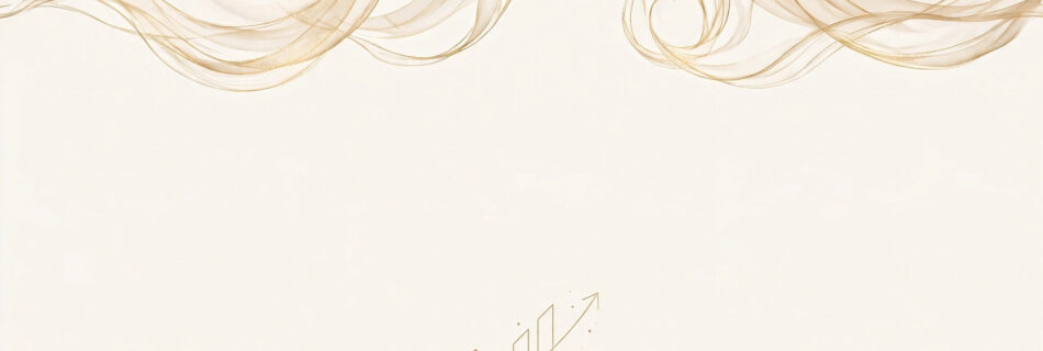 Gold silk swirls on ivory background with a rising growth chart motif — featured image for a WKG Foundation article on Australia's social enterprise funding and accessible entrepreneurship