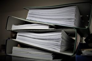 stock of folders with documents
